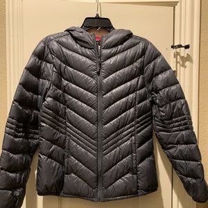Grey travel down filled puffer jacket